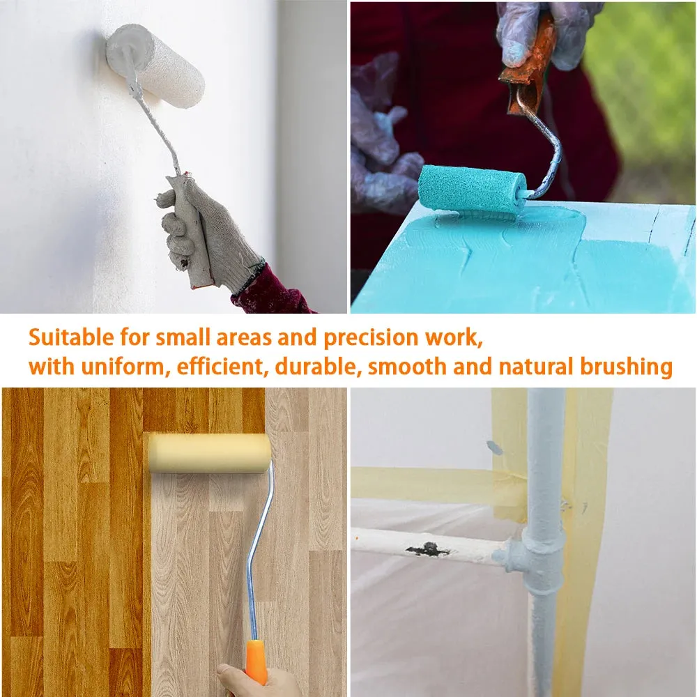 13Pcs/Set 100mm Paint Roller Cover Reusable Polyester Mini Paint Roller Cover   Handles Painting Decorating Painting Tool Set