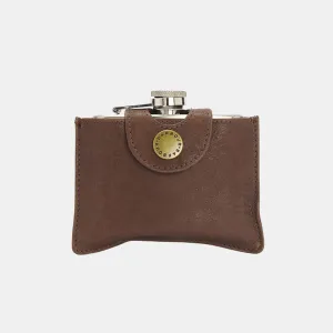 4oz Hinged Hipflask (Brown)