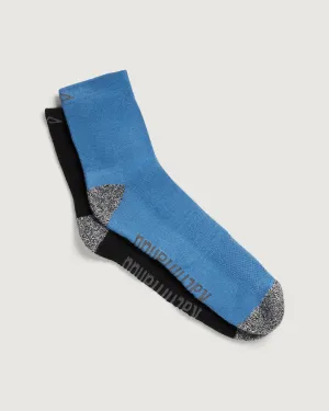 Accion driMOTION Quarter Crew Socks - 2 Pack - Black/Blueridge