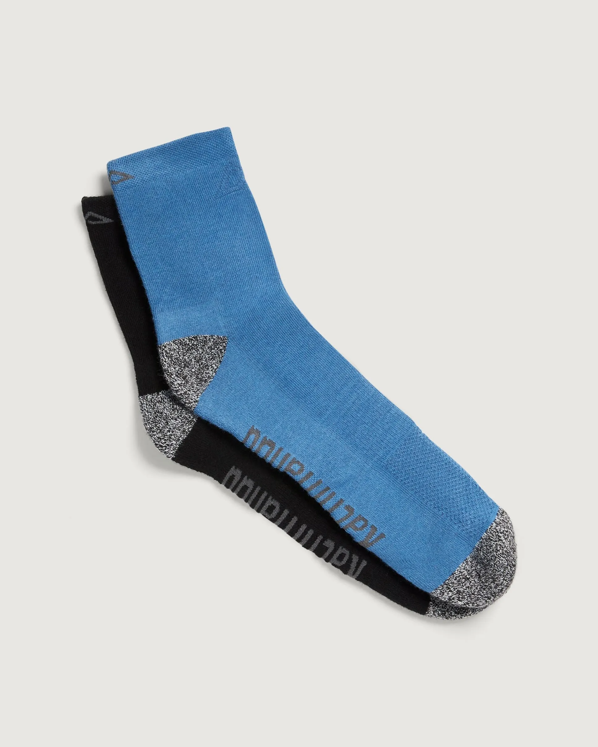 Accion driMOTION Quarter Crew Socks - 2 Pack - Black/Blueridge