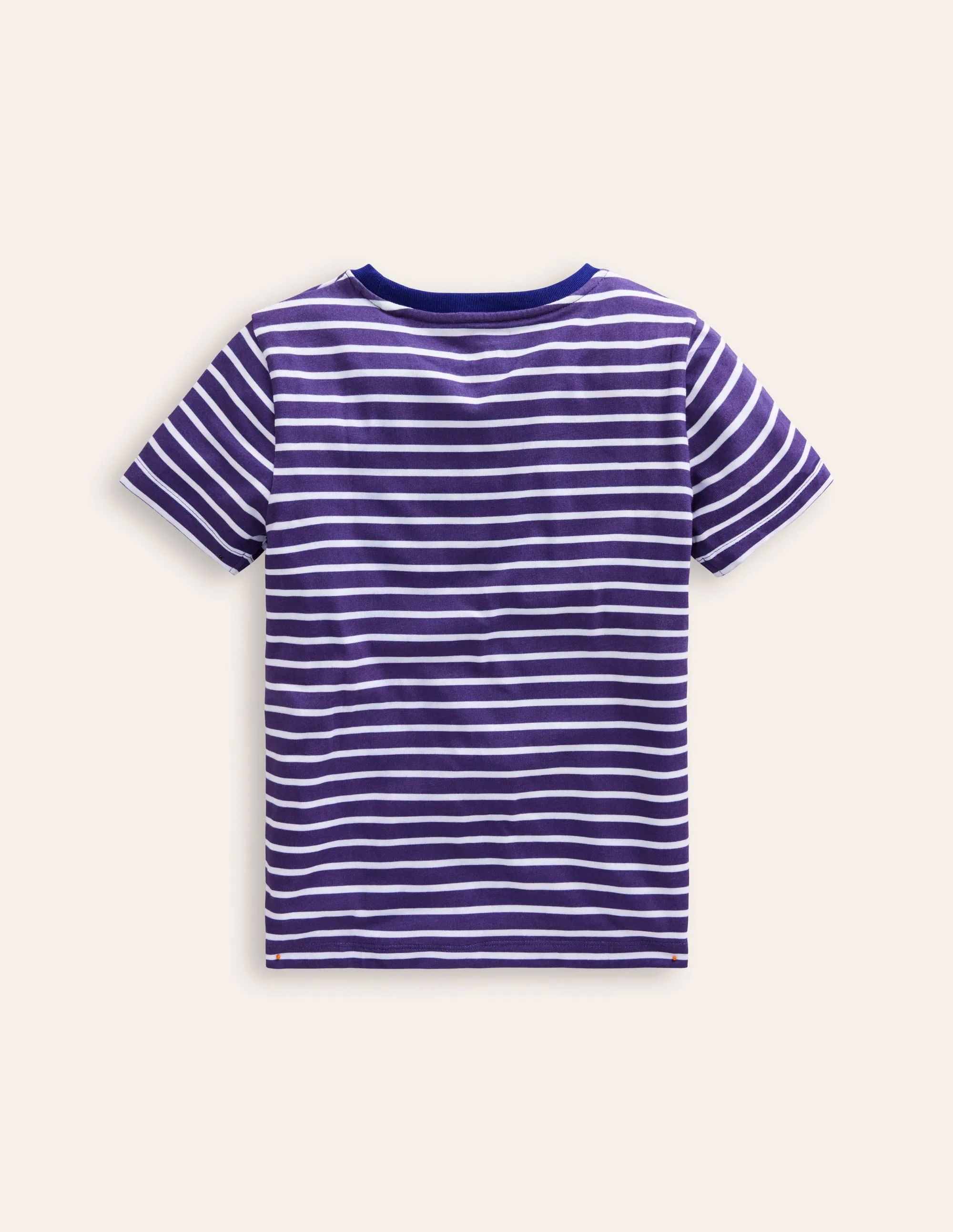 Appliqué T-Shirt-Sapphire/ Ivory Stationary