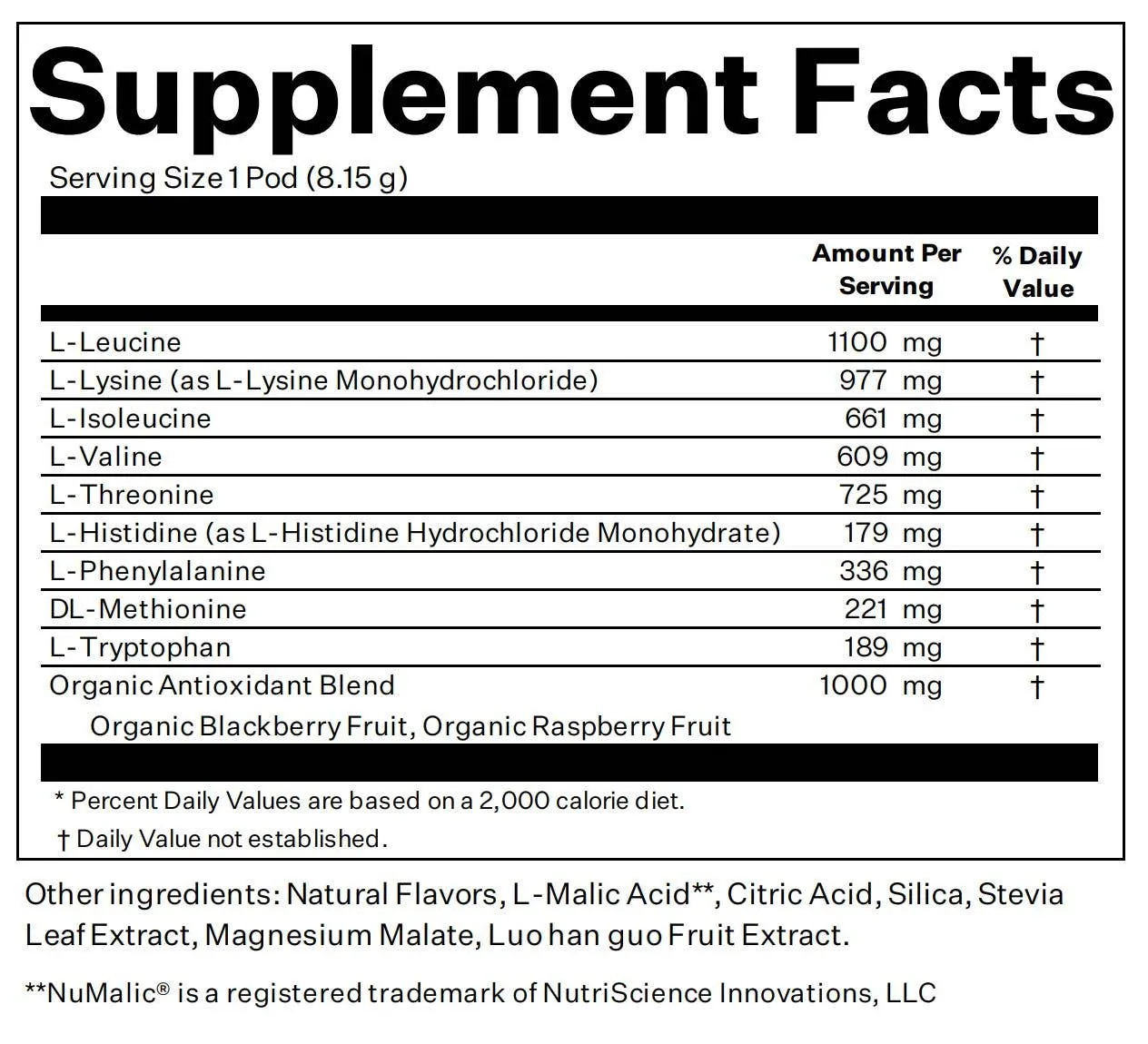 Blueshift Nutrition - Essential Aminos: Blackberry Lemon / 14 pack
