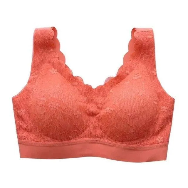 Bras for Women Hot Top Newest 5D Wireless Contour Bra Lace Breathable Underwear Seamless for Running Top