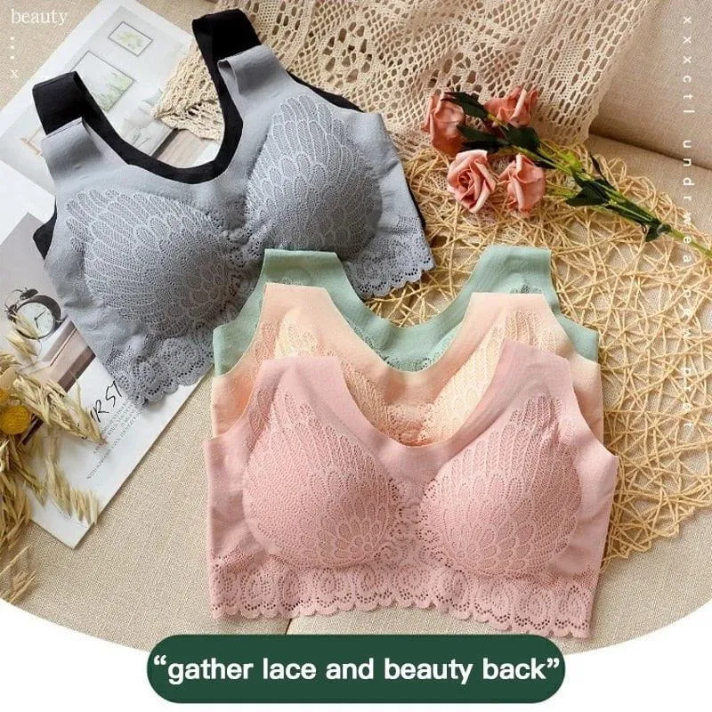 Bras for Women Hot Top Newest 5D Wireless Contour Bra Lace Breathable Underwear Seamless for Running Top