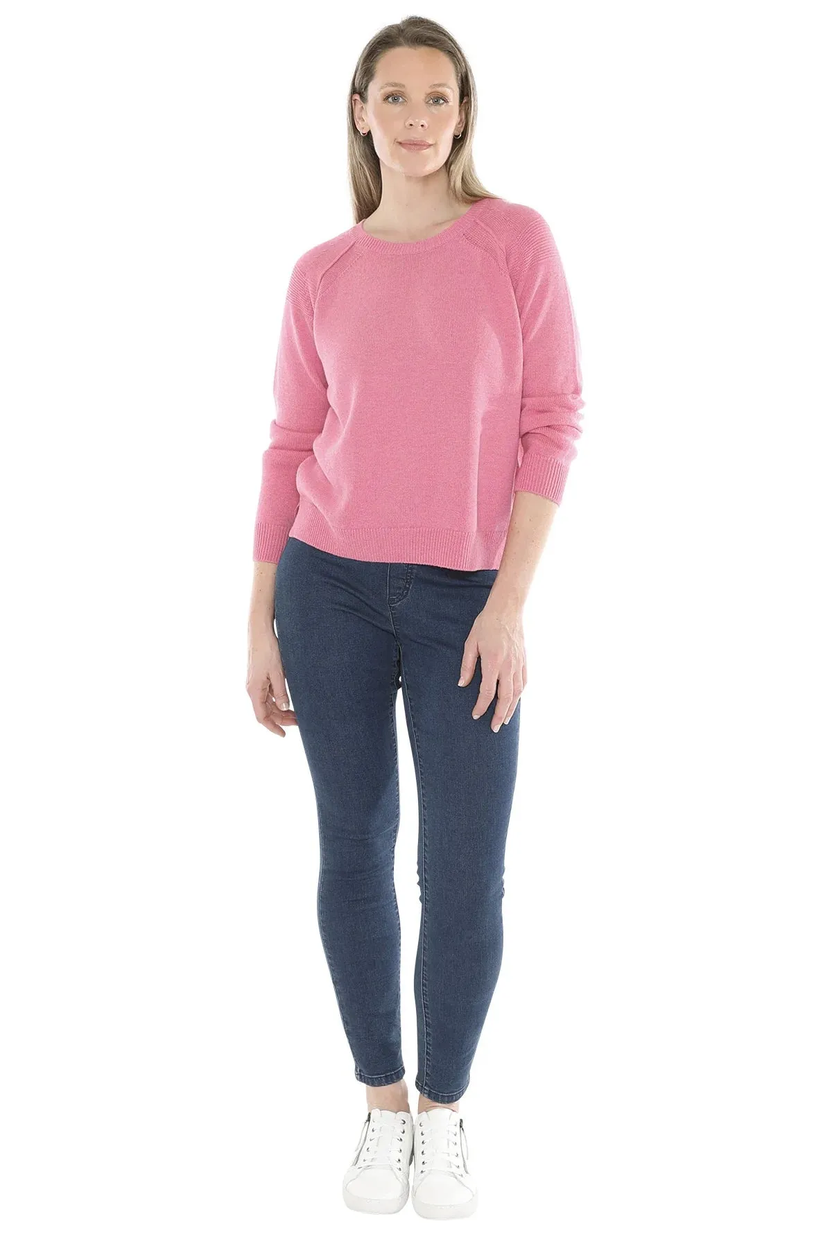 Detail Raglan Pulloverv - Pink Marle