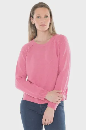 Detail Raglan Pulloverv - Pink Marle