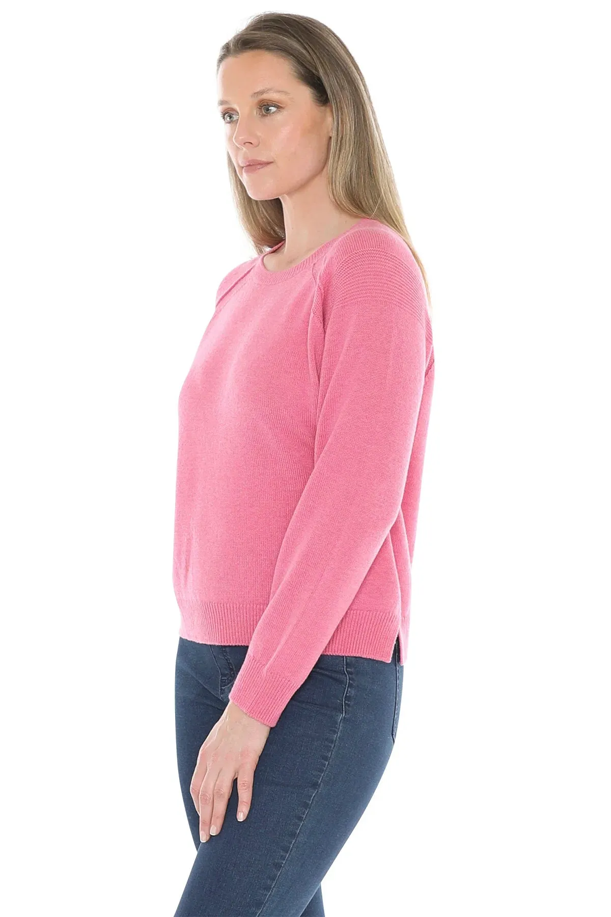 Detail Raglan Pulloverv - Pink Marle