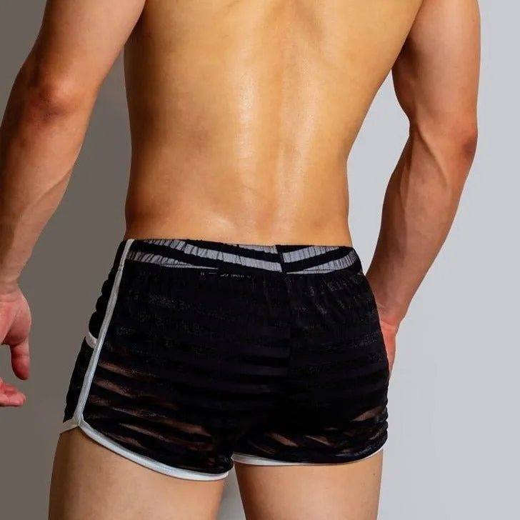 DM Striped Mesh Running Shorts