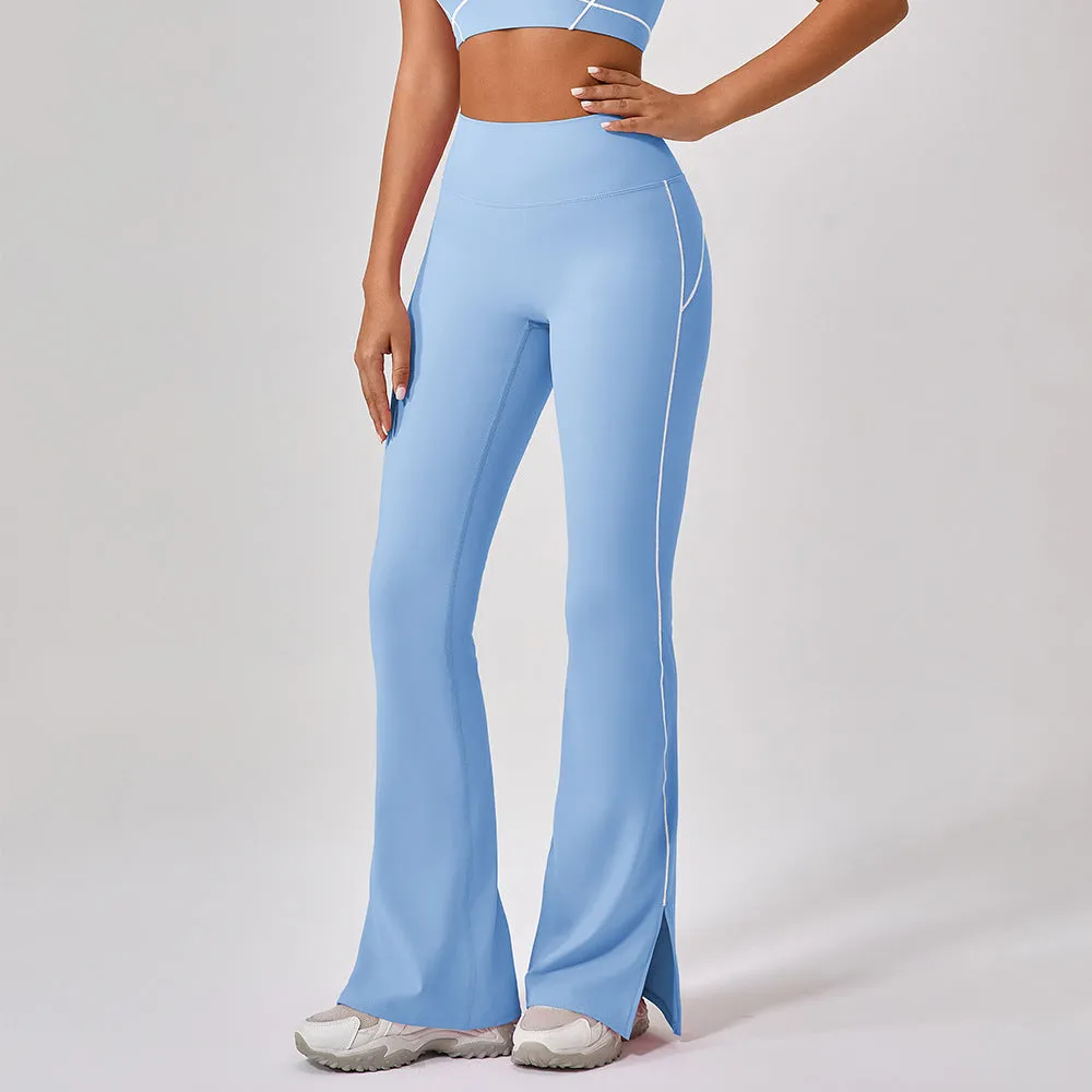 High Waist Tight Nude Feel Hip Lifting Yoga Bell-bottom Pants Women