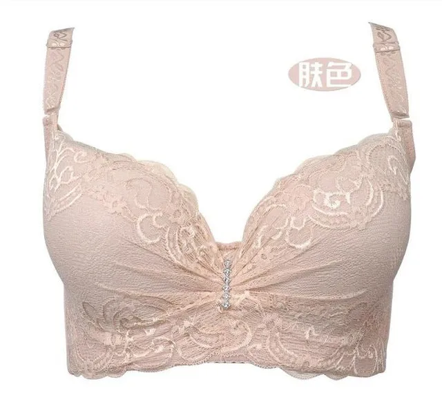 Hot 3/4 Large Cup Sizes Adjusted Deep V Lace Bras