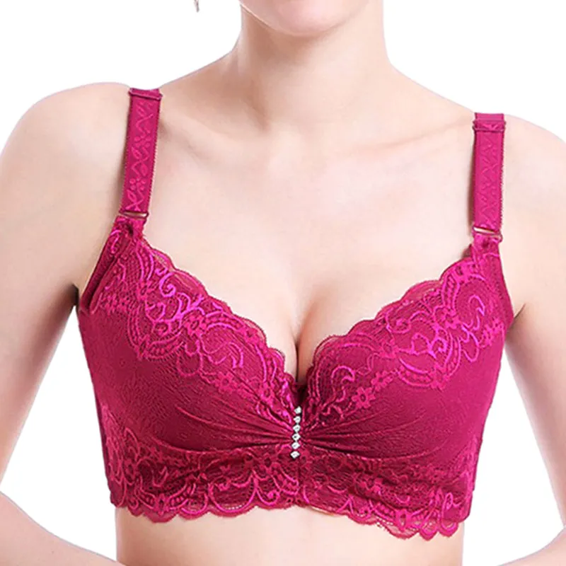 Hot 3/4 Large Cup Sizes Adjusted Deep V Lace Bras