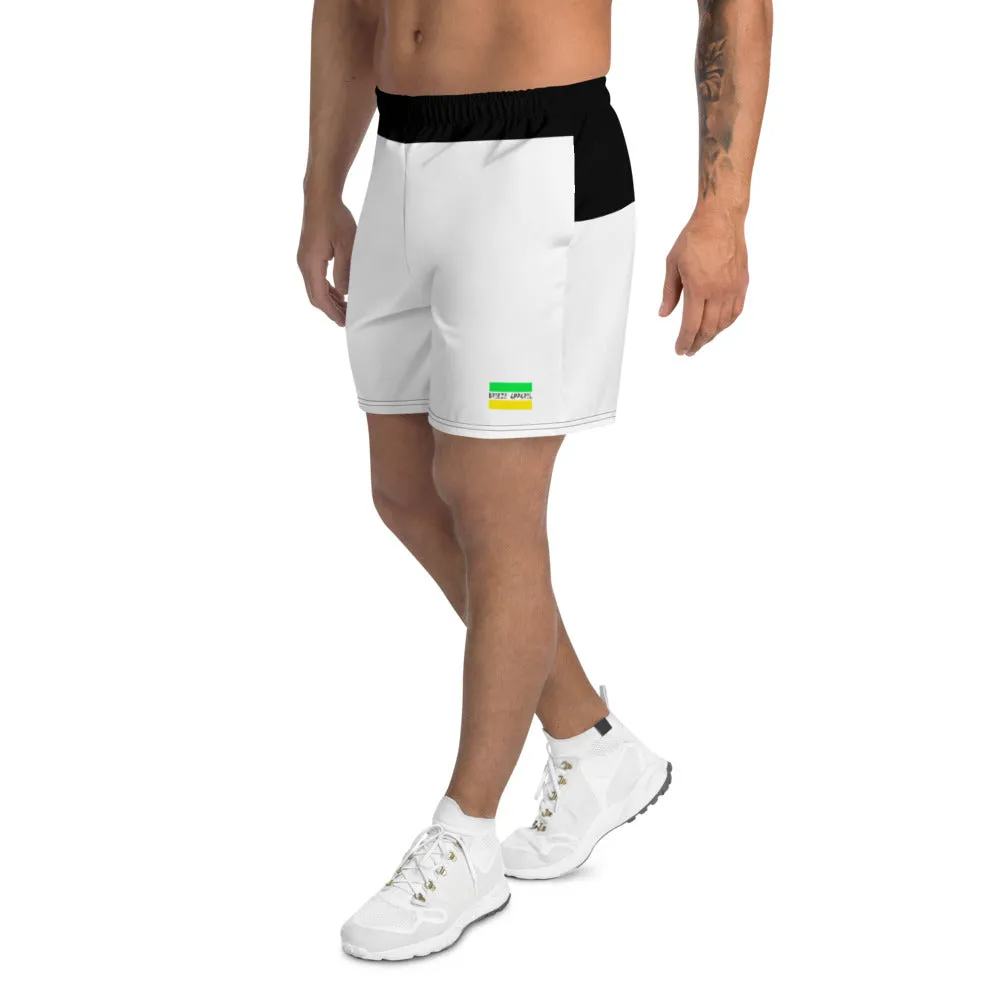 'Jamaican Logo' men's athleisure shorts (white)