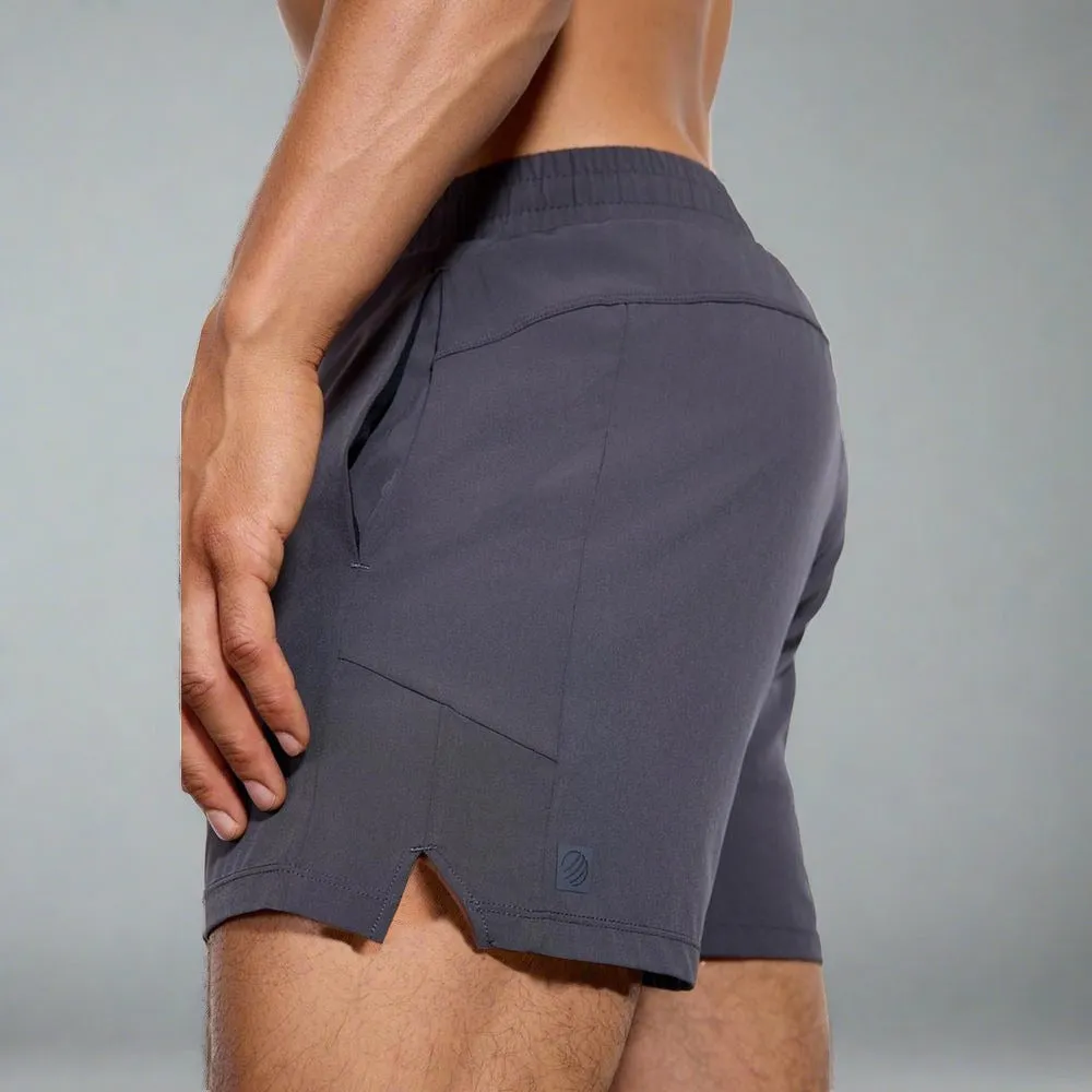 Mens Stride Sweat Swim 5 inch Short with Liner - Asphalt/Persimmon