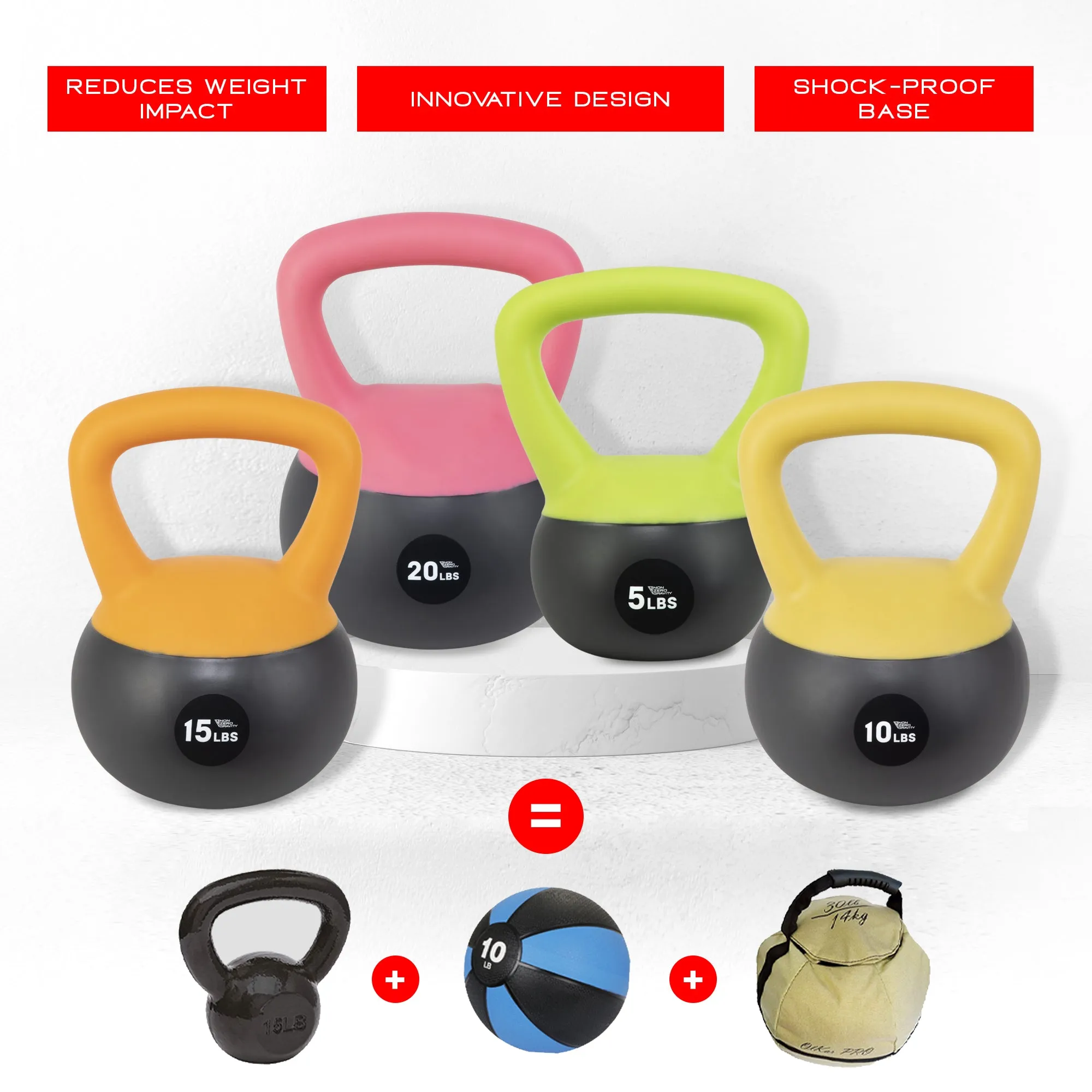 NonZero Gravity Iron Sand Soft Kettlebell 50lb Set