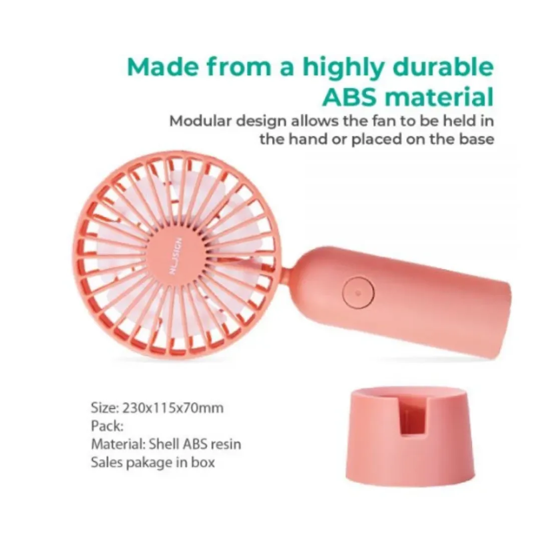 NU SIGN  3-Speed USB Rechargeable Table Fan