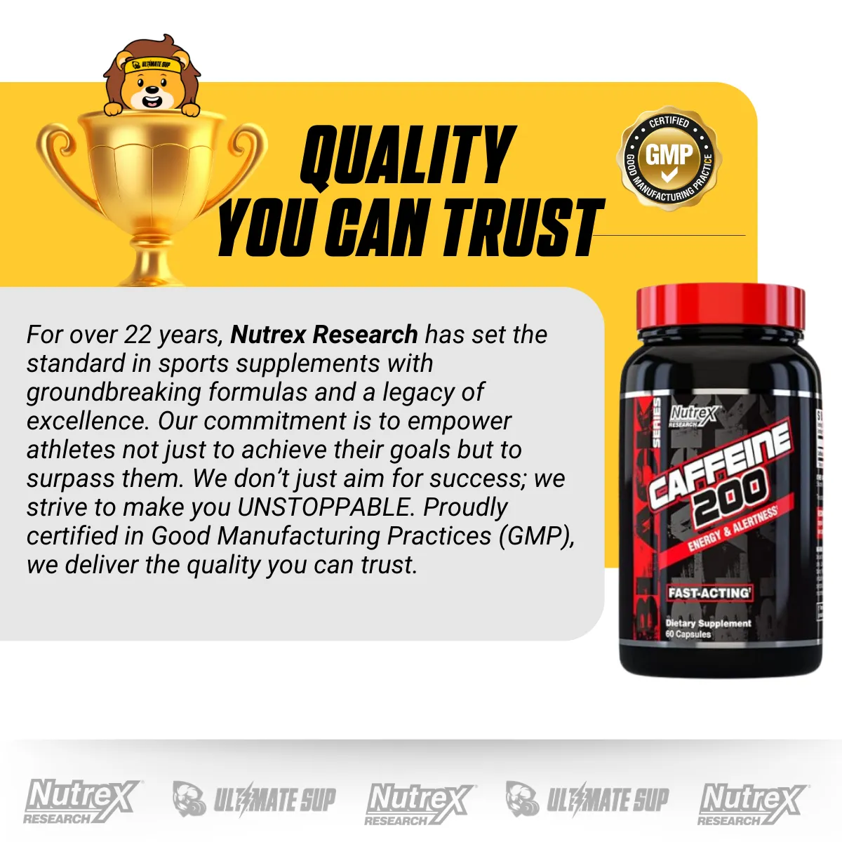 Nutrex Research, Caffeine 200, 60 capsules