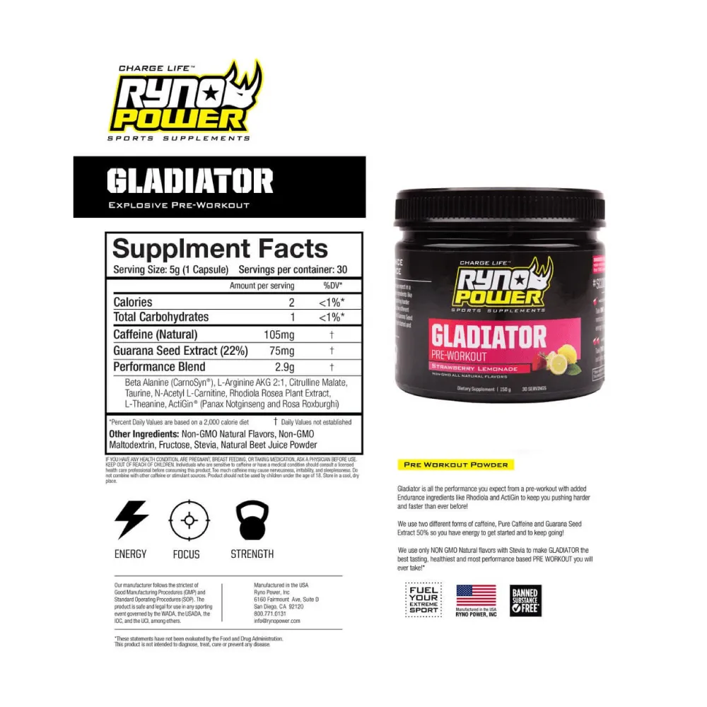 Ryno Power Gladiator Pre-Workout