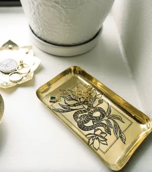 Saanp Etched Brass Catchall Tray