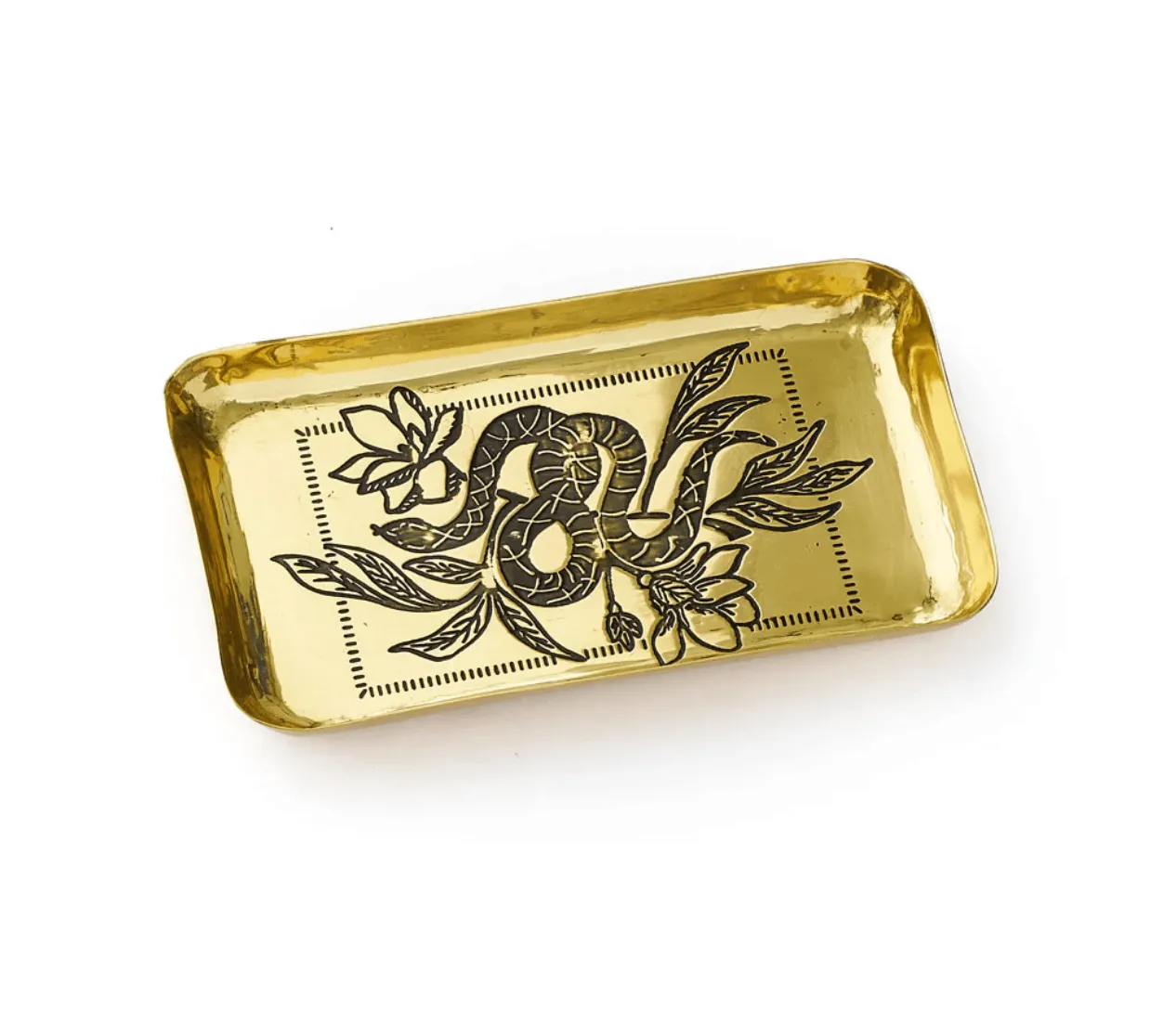 Saanp Etched Brass Catchall Tray
