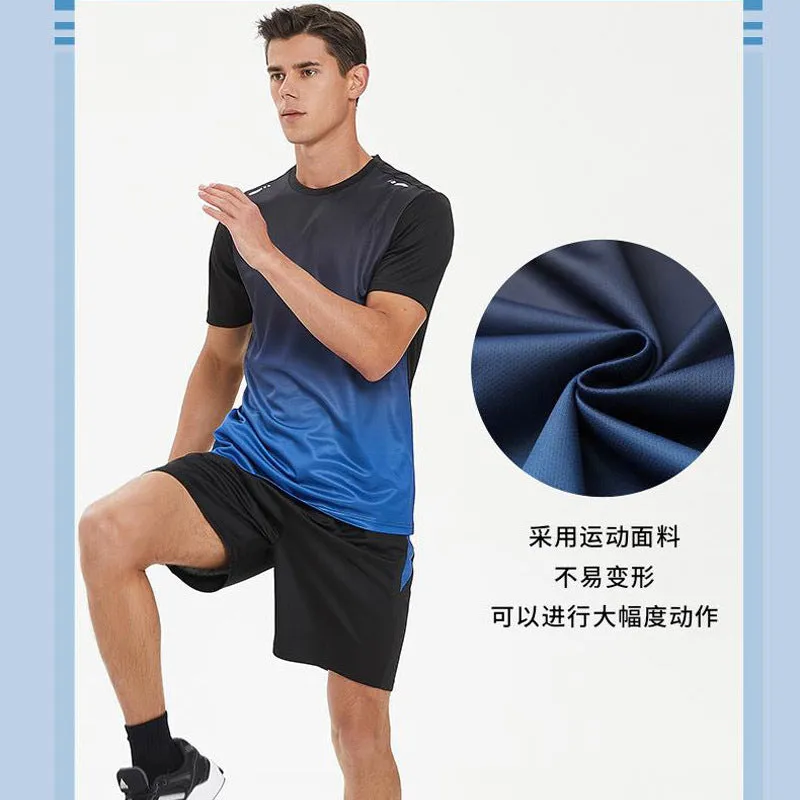Summer Men's Quick-Drying Sports T-Shirt and Shorts Suit