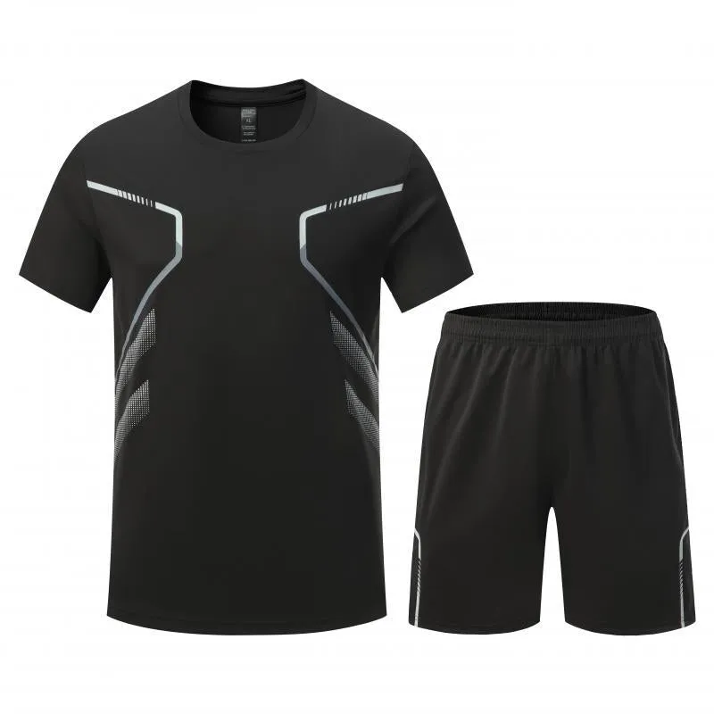 Summer Men's Quick-Drying Sports T-Shirt and Shorts Suit