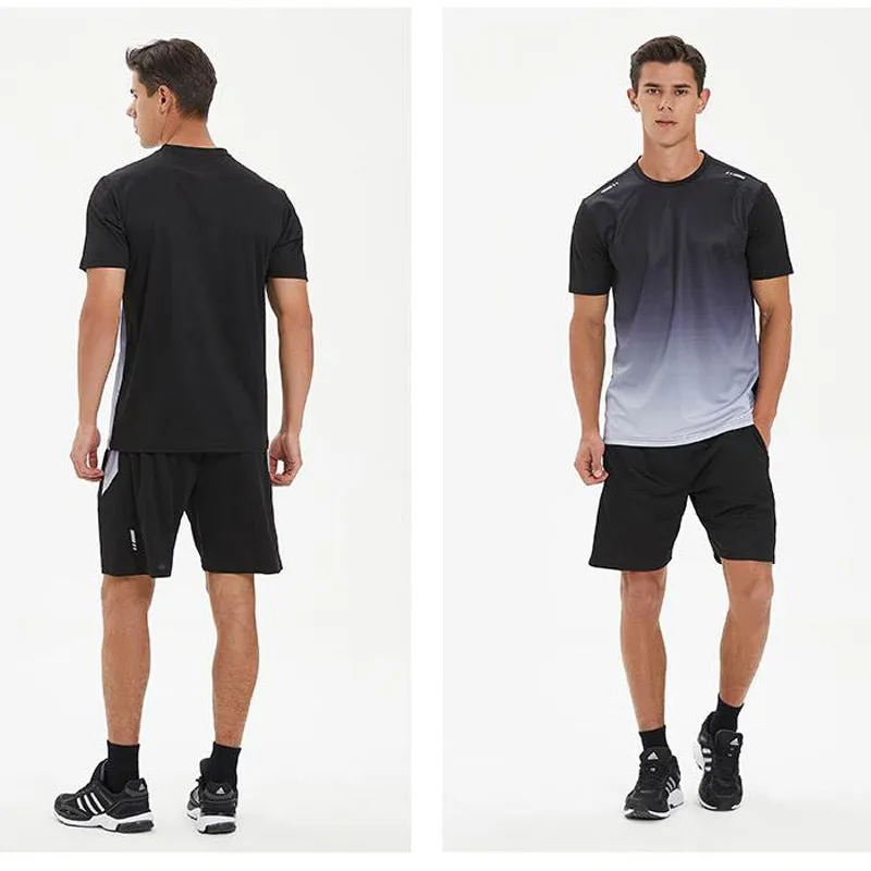 Summer Men's Quick-Drying Sports T-Shirt and Shorts Suit