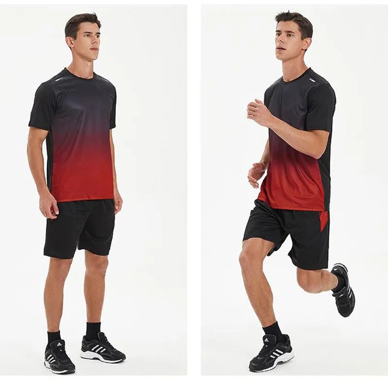 Summer Men's Quick-Drying Sports T-Shirt and Shorts Suit