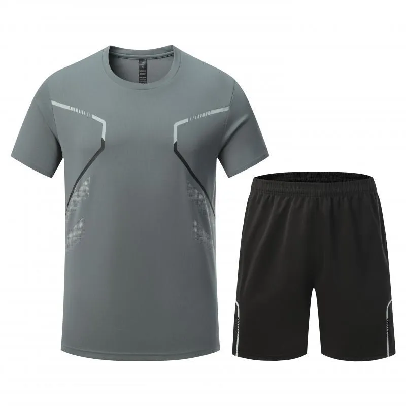 Summer Men's Quick-Drying Sports T-Shirt and Shorts Suit