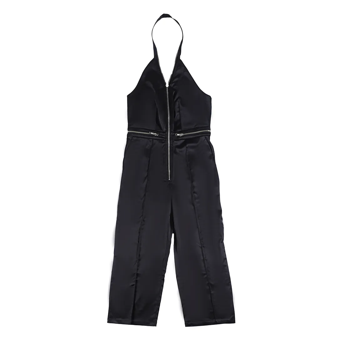 Zipped Jump Suit Black